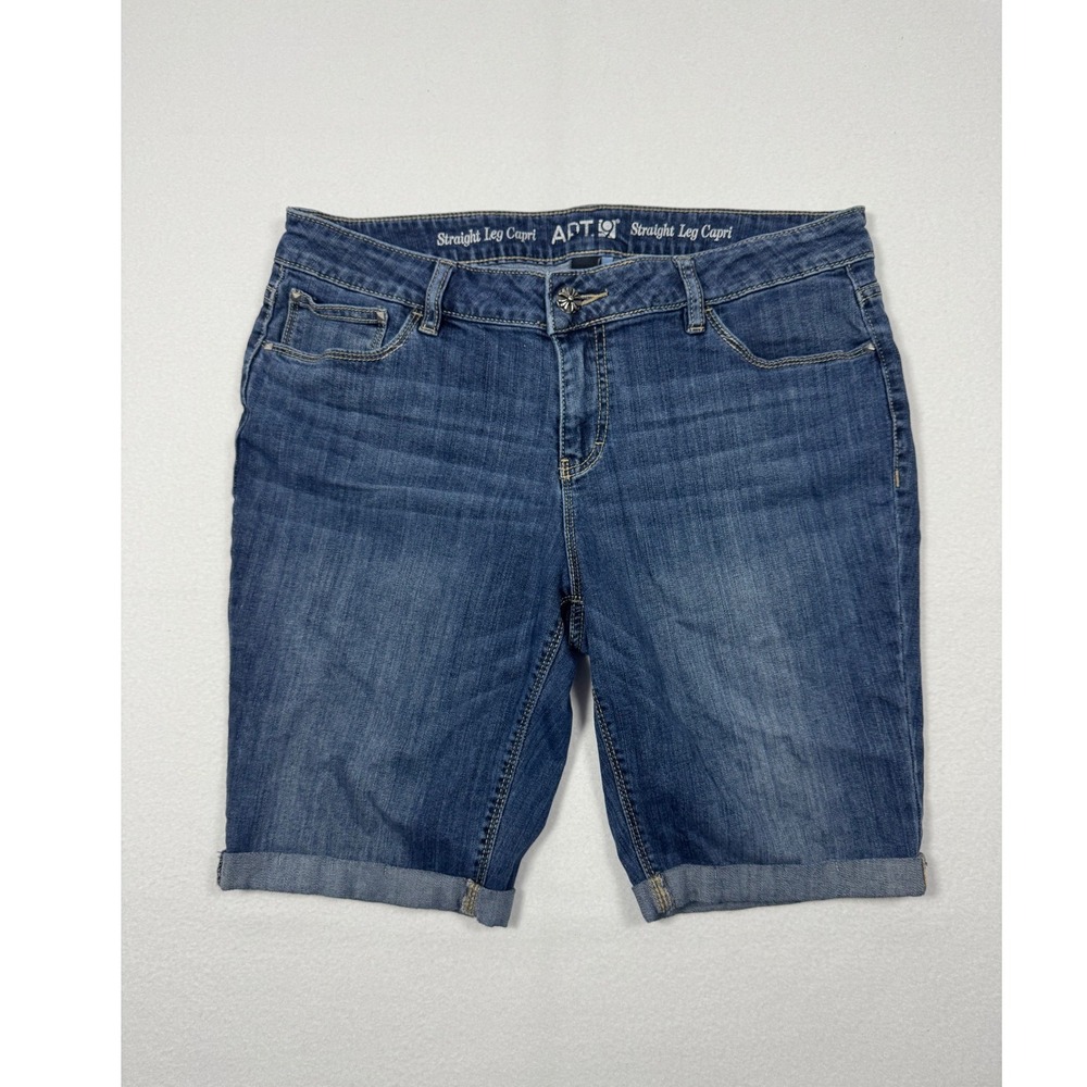 Casual Apt. 9 Straight Leg Capri Women 12 Blue Denim‎ Weekend Classic